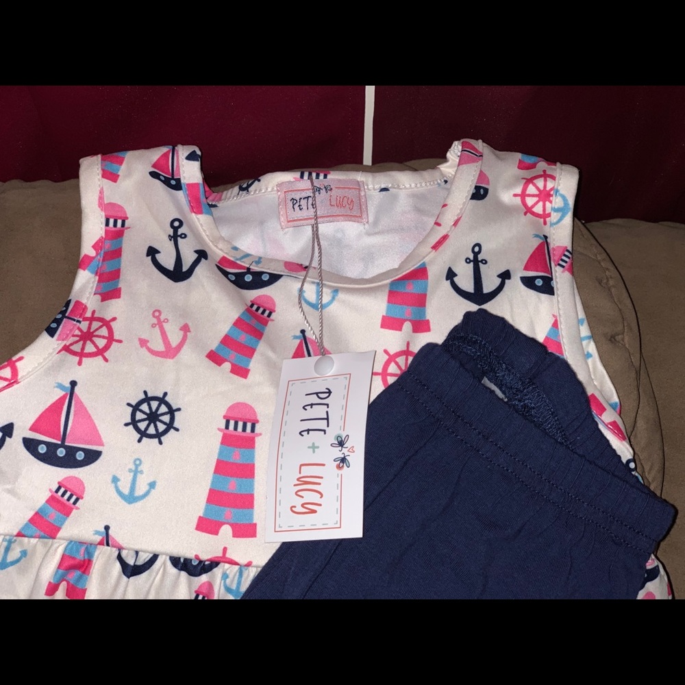 Let’s Set Sail Girls Short Set - Picture 7 of 8